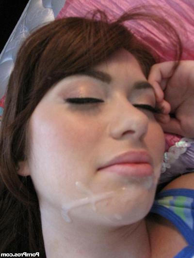 15P Cute sleeping tiny titted teen fucked and facialed
