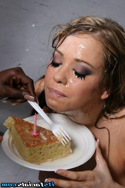 16P Teen blonde slut takes several cum facials as birthday present