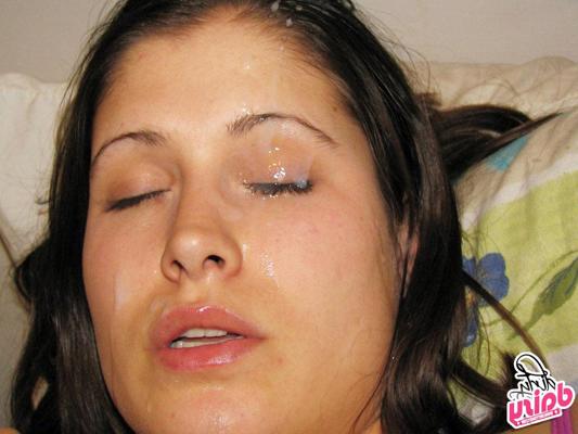 15P Amateur babe gets a cumshot to the eye