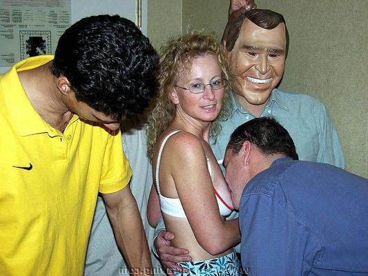 19P Naughty blonde milf takes horny gang multiple cocks