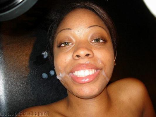 16P Ebony sucks the cum out of a white cock