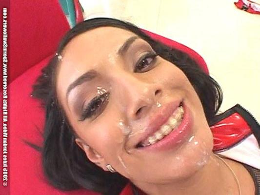 12P Black hottie blowing three fat cocks and swallowing a ton of cum
