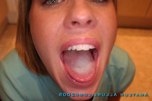 16P fresh faced amateur sucks cock and swallows cum in kitchen