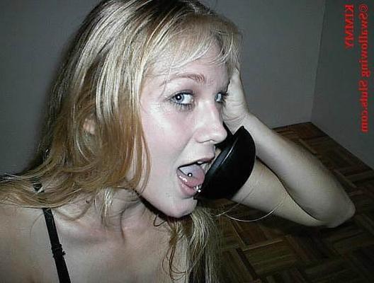16P Young blonde slut chokes down a huge spoonful of cum