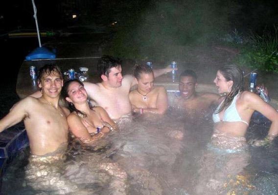 15P Hot Drunk College Chicks Flashing Perky Tits