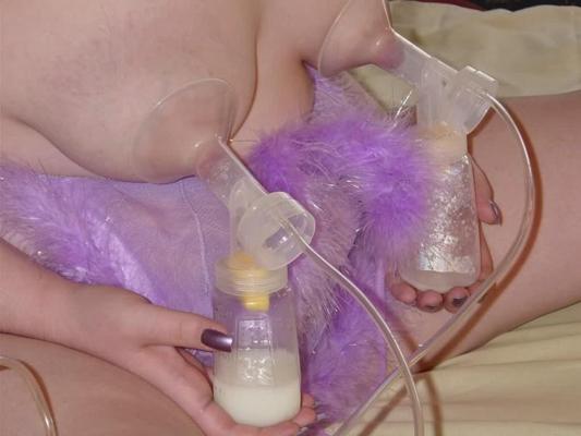16P Lactating babe milking tits