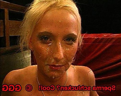 16P Rubia alemana bukkake con la cara cubierta de esperma