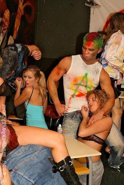 16P Wild mad sex party in underground club