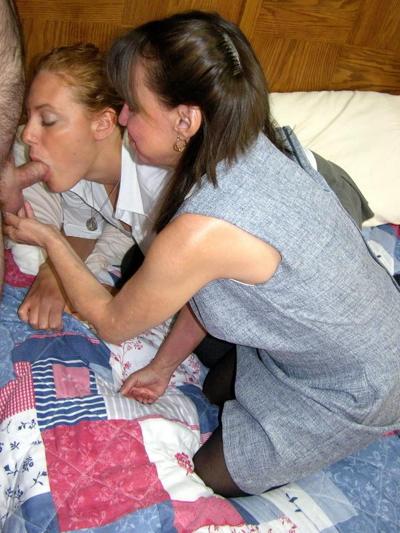 15P Teen Mariah and mature slut Vixen sucking dick