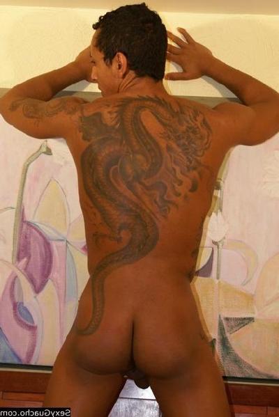 12P Tattooed handsome Latino gay cock junkie showing off his goods