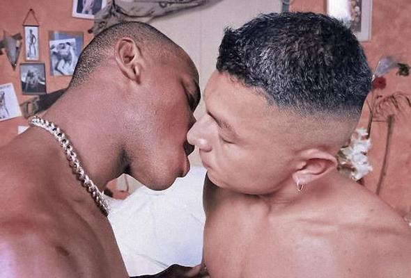 20P Ebony and latin college dudes oral and anal fun in campus room