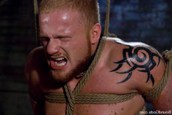 14P Luke Riley gets douched and receives a hard fuck in bondage