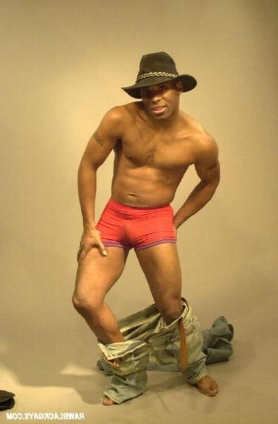 8P Hot sexy raw black gay showing his sexy red underwear
