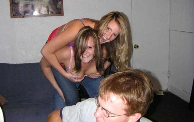 16P Coed blonde filching her nice tits and posing for the camera