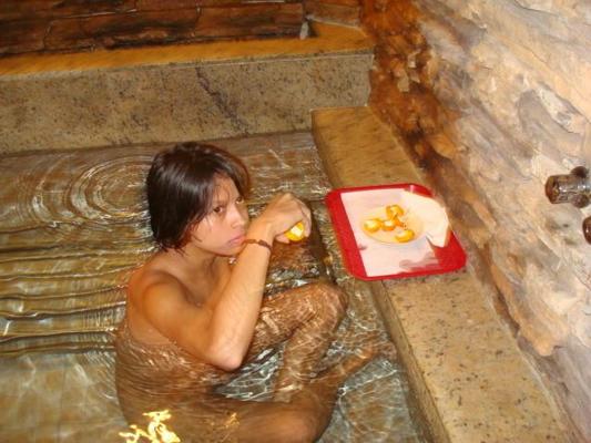 16P Horny Mexican slut gets naked in a jacuzzi