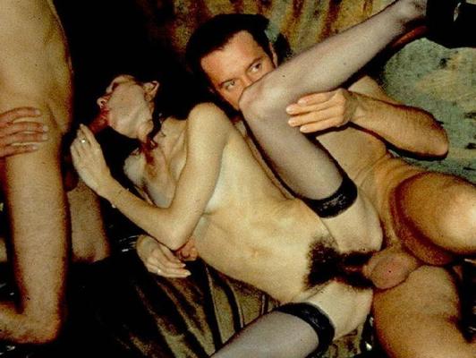 16P Skinny slut with hairy pussy sucking and fucking two dicks