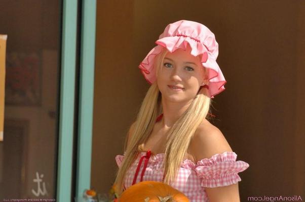 15P Alison dressed up as strawberry shortcake for halloween