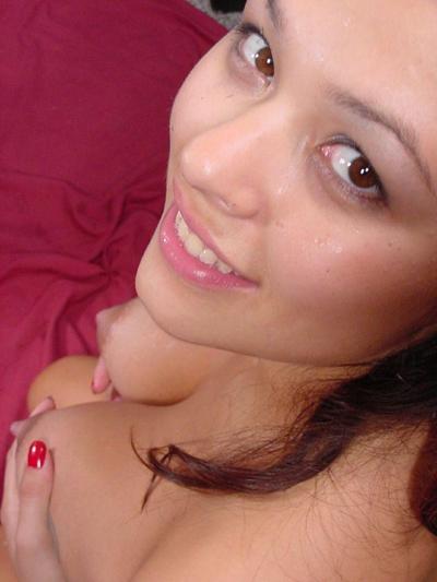 13P Lactating babe milking tits