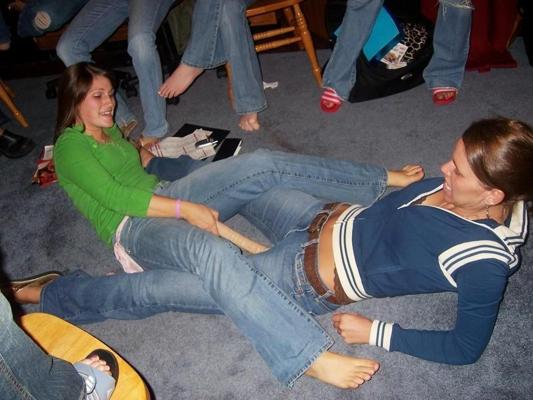 16P Drunk College Girls Attempt Lesbian Experience On A Dare