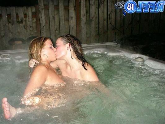16P Hot lesbian teens playing in the hot tub
