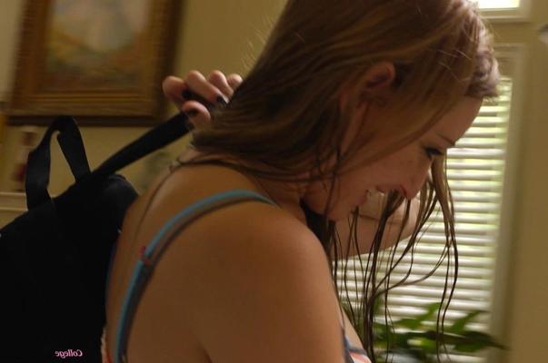 16P Titty brunette coed fucks sugardaddy for cash at his place