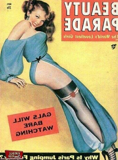 12P Several erotic vintage magazine cover babes getting naked