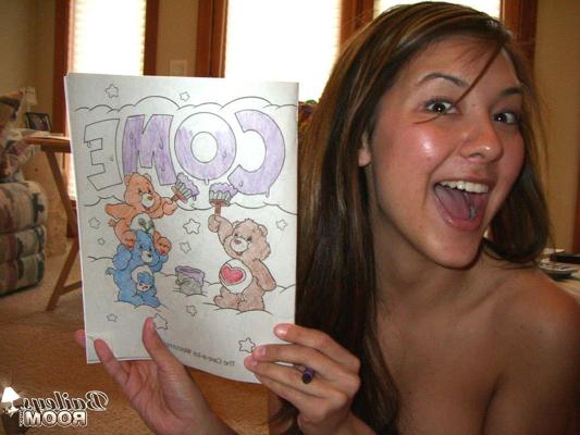 15P Exotic teen in panties colors in her coloring book