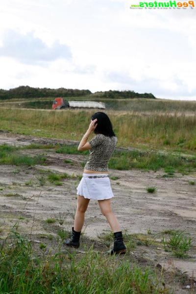 16P Lonely teenage walker caught peeing near the highway