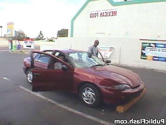 16P Flasher Strips Tits n Bits in Front of Local Bottle Shop