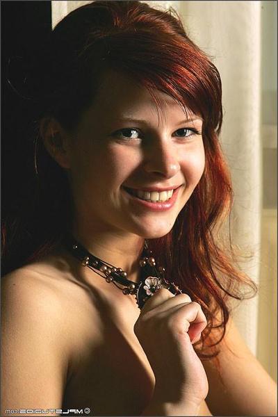 16P This super cute redhad just loves to show her perfect body and bald pussy