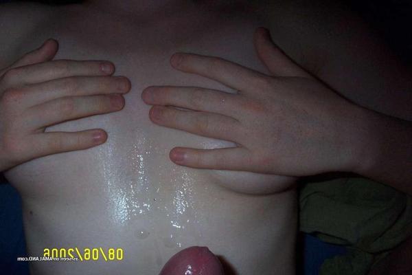 15P GF shoves panties up pussy and sucks cock in bathtub for cumshot