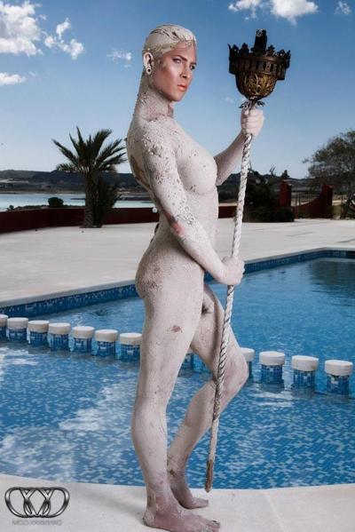 12P TS superstar Danni Daniels covered in mud