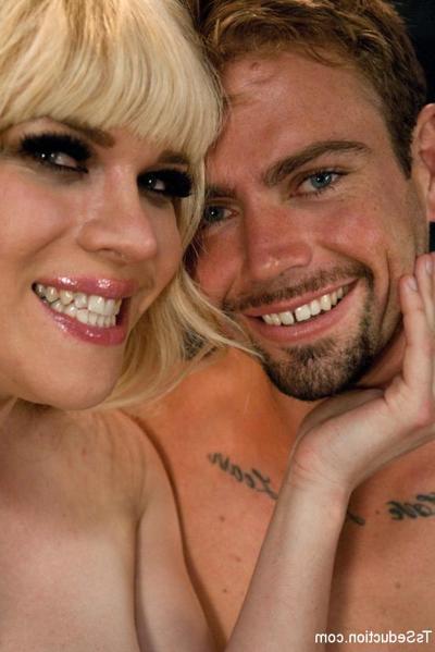 15P Jesse blonde transsexual milking and anal fucking bound male sub