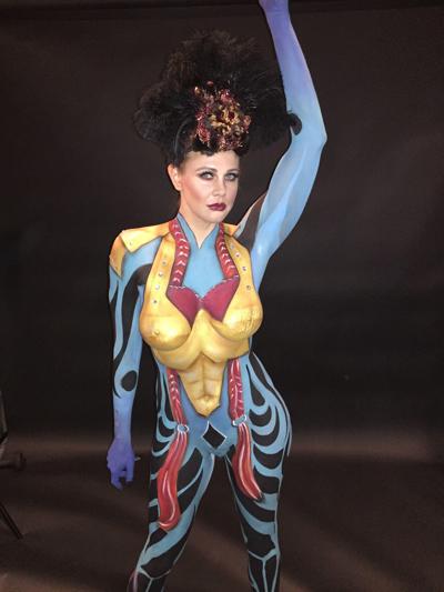 6P Maitland Ward nude bodypaint photos
