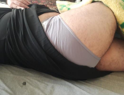 6P Bbw ts in black dress