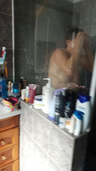 5P wife washing off bulls cum
