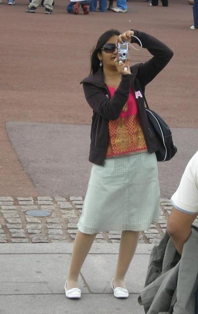 12P Street Pantyhose - Demure Paki Wife in White Pantyhose