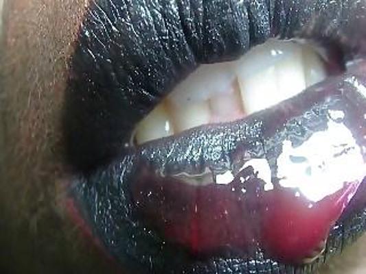 14P Black Lipstick Fetish