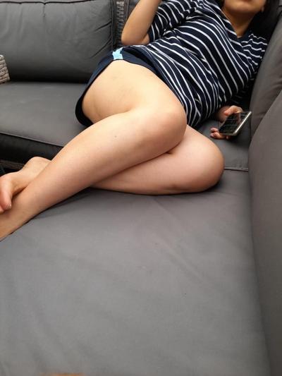 9P My asian wife's thick legs