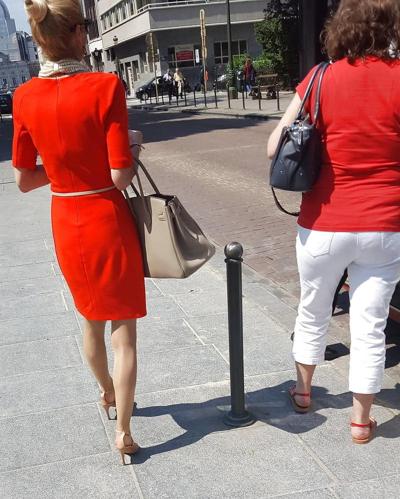 22P pantyhose in public 2