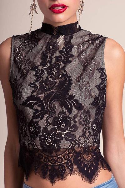 25P Sleeveless lace tops- sexy elegance