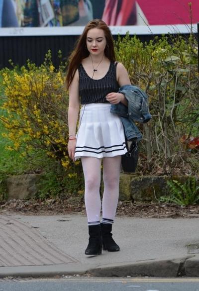 11P Street Pantyhose - Happy UK Cunt is White Mirco-Fishnets