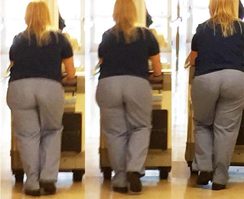 18P Voyeur of a couple coworkers ass