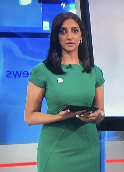 25P Wanking Hard For Bela Shah In Green Tight Dress (Sky Sports)