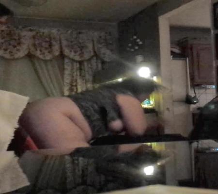 25P Ugly Pig Wife Chris in the frontroom
