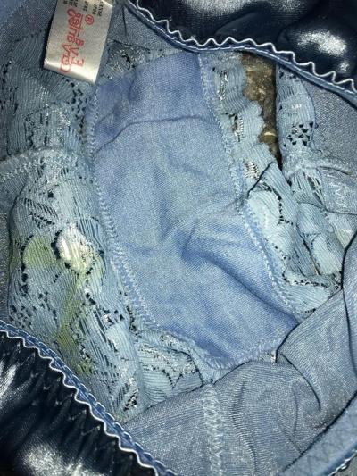 7P Blue SATIN Lacy Control Panties