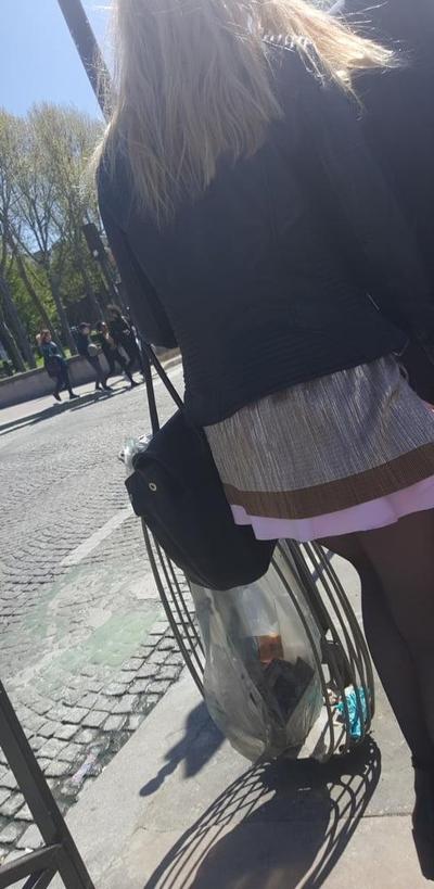 25P pretty blonde in pantyhose with her boyfriend