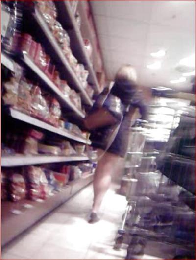 24P Blond business woman upskirt