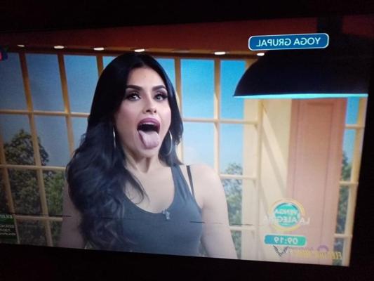 15P Mexican Kristal opening her mouth to receive everyone's milk